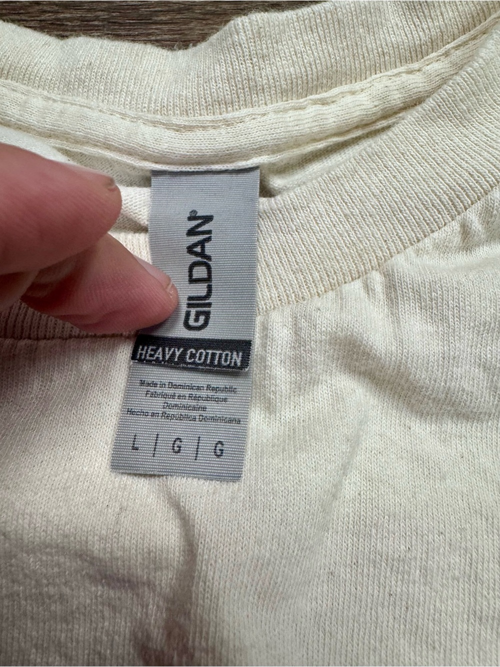 Champion Logo Graphic T Shirt Cream Heavy Cotton Large Streetwear Tee - Picture 3 of 6